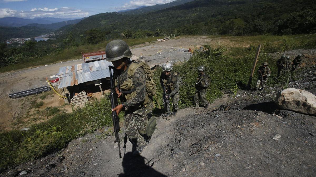 Militares en la región del VRAEM, donde tiene presencia la guerrilla maoísta Sendero Luminoso.