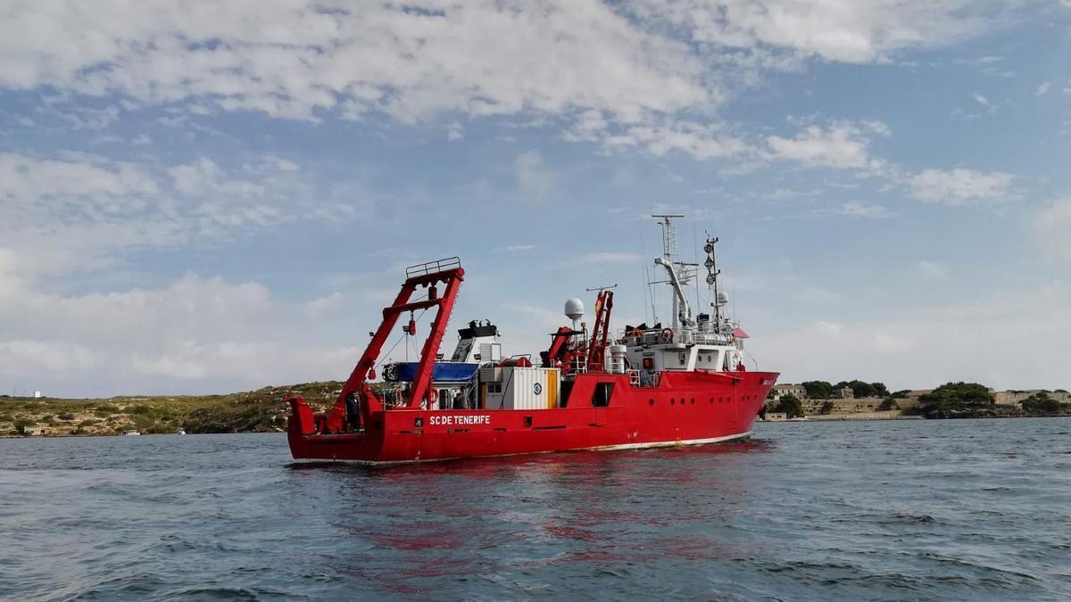 El buque oceanográfico del CSIC “ García del Cid “ en el que desapareció la mujer de Cangas do Morrazo Carmen Fernández, durante una campaña en 2023.