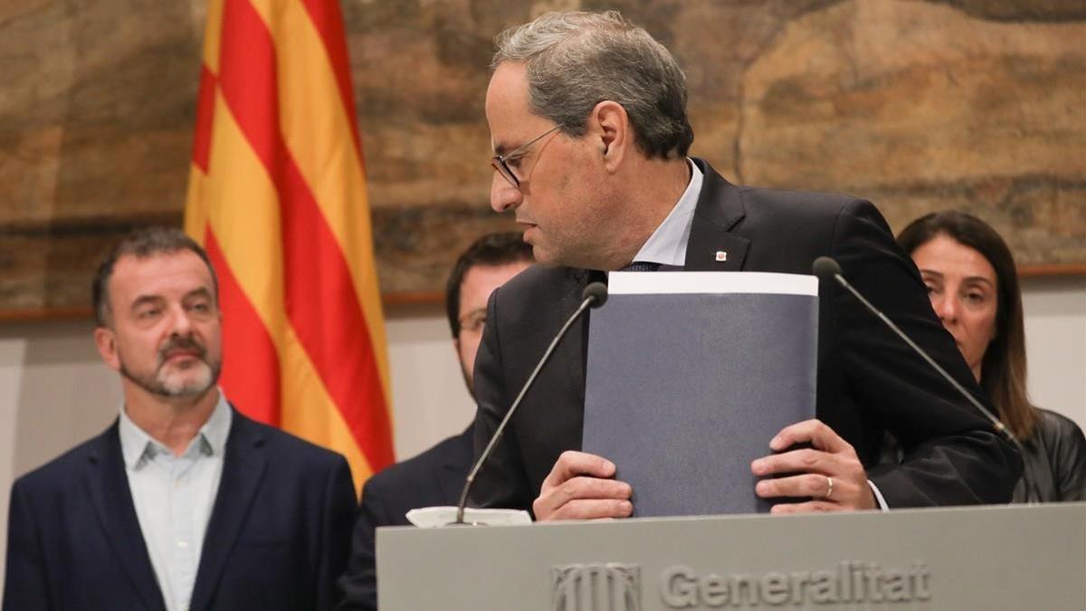 Declaración de Quim Torra tras la resolución de la Junta Electoral Central.