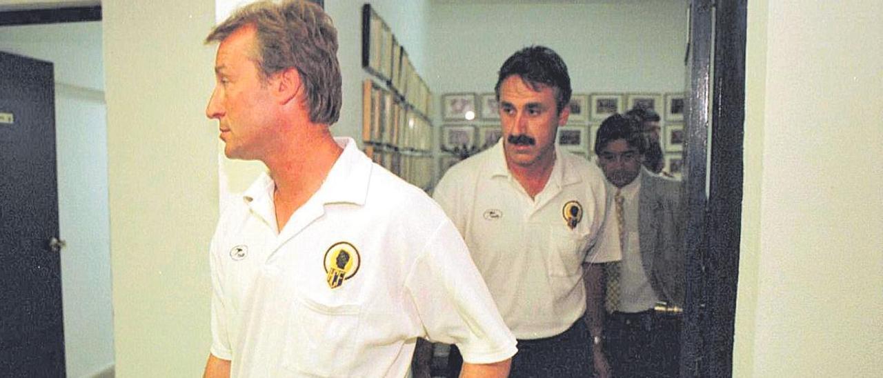 Teo Rastrojo y Vicente Russo en las oficinas del Hércules.