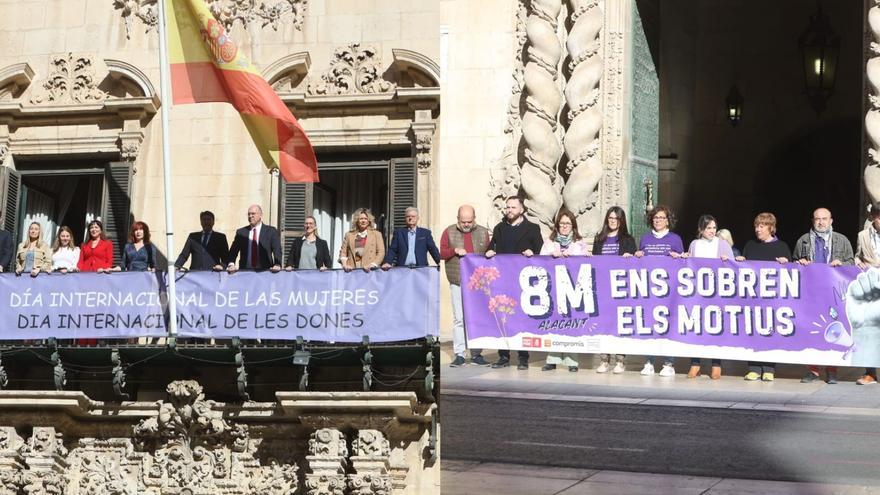 El 8M divide un año más al Ayuntamiento de Alicante
