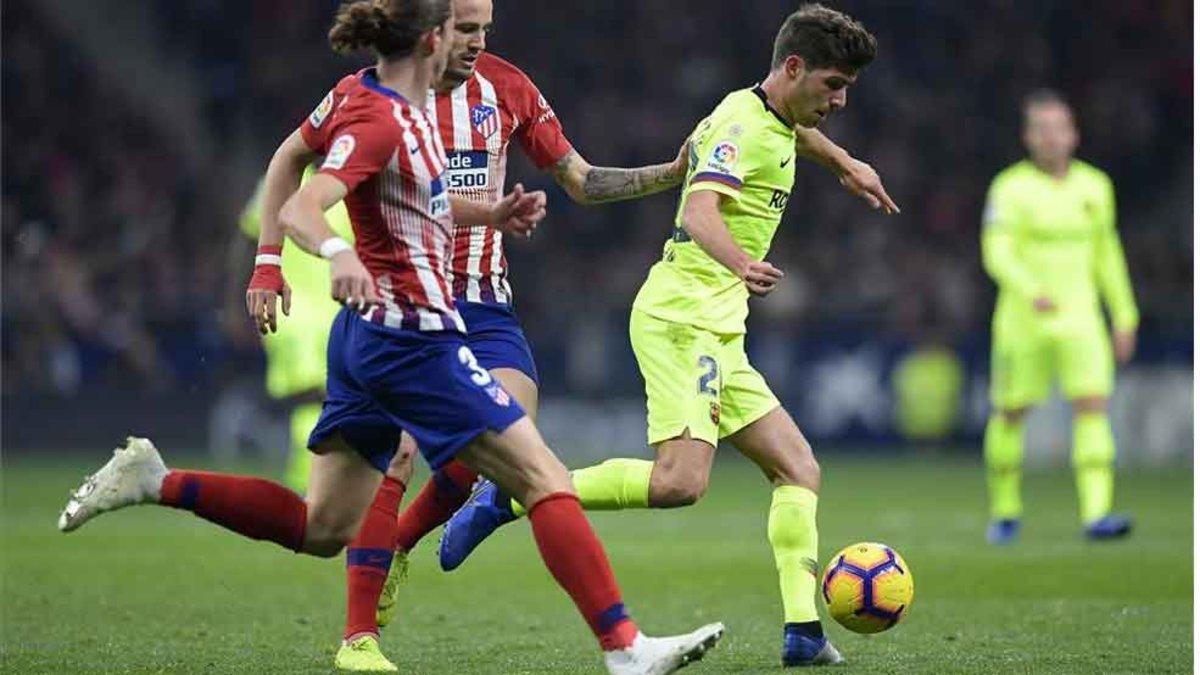 Sergi Roberto no ha podido terminar el primer tiempo del Atlético de Madrid-FC Barcelona. El canterano abandonó el campo lesionado