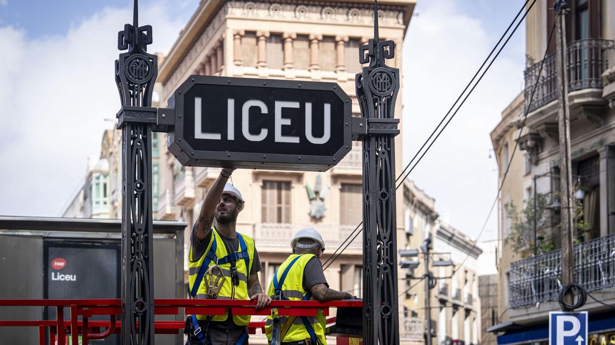 La estación de Liceu de Barcelona regresa a su aspecto original con los históricos forjados de 1925