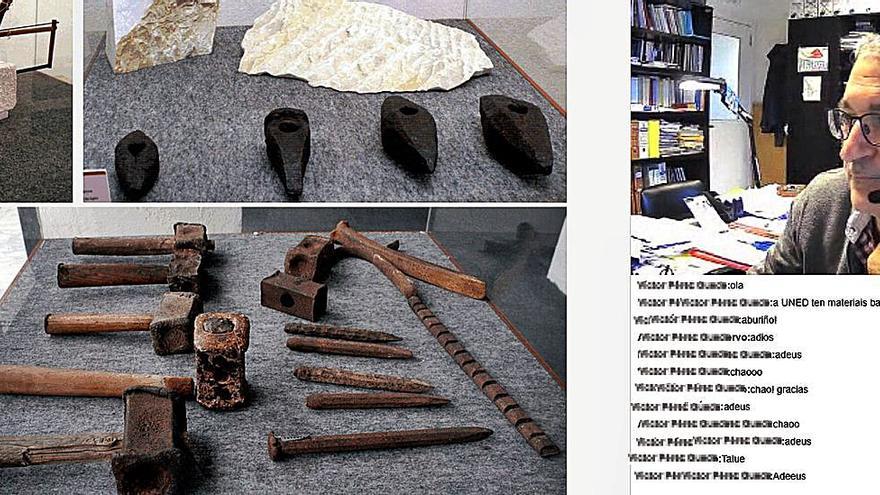 El profesor de Arqueología Aplicada, Fermín Pérez, imparte una clase por campus remoto. | // FDV