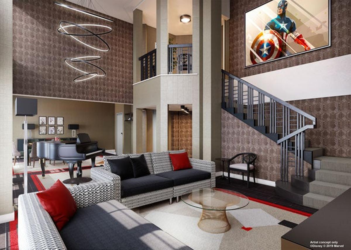 Aspecto del salón de la suite presidencial del nuevo hotel, que abrirá en verano de 2020
