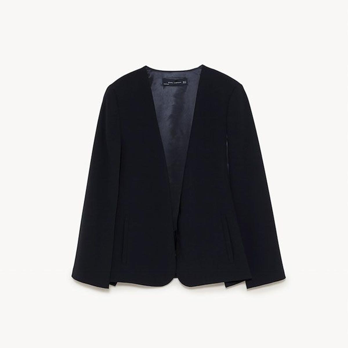 Blazer-capa de Zara negra