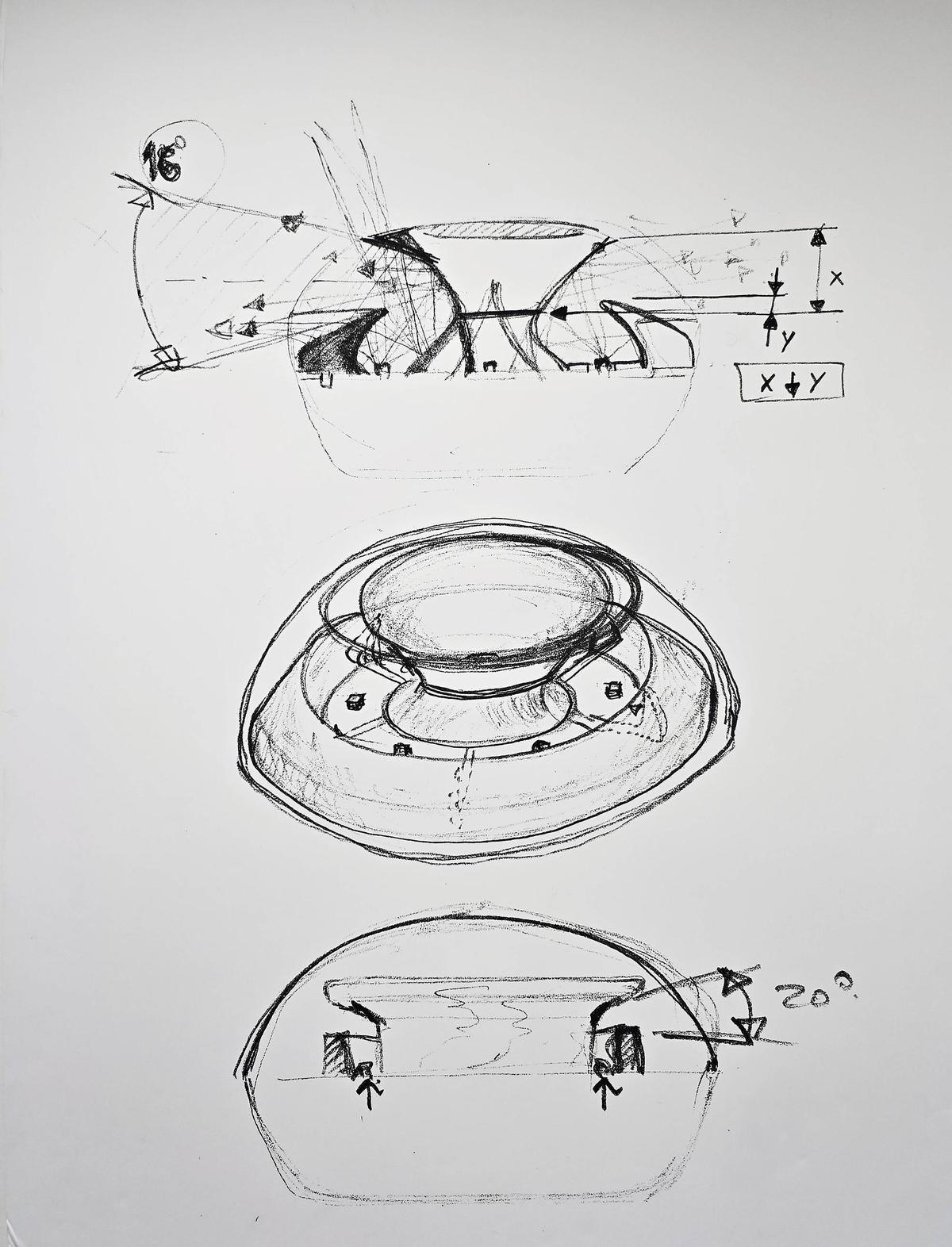 Primeros bocetos del invento realizados a mano