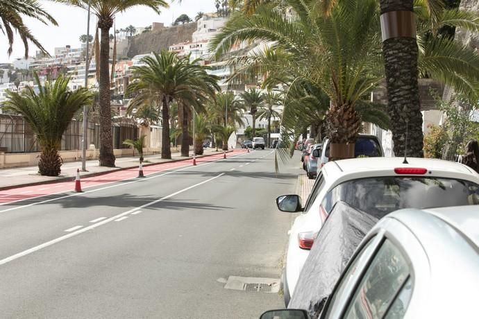 01.04.19.Las Palmas de Gran Canaria. Obras para la construcción del carril bici en el Paseo de Chil. Foto Quique Curbelo  | 01/04/2019 | Fotógrafo: Quique Curbelo