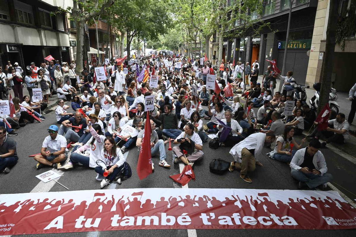 Huelga de médicos en el Hospital de la Santa Creu i Sant Pau