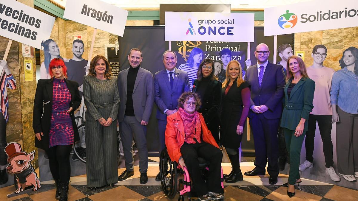 Galardonados con los Premios Solidarios Grupo Social ONCE Aragón 2025.