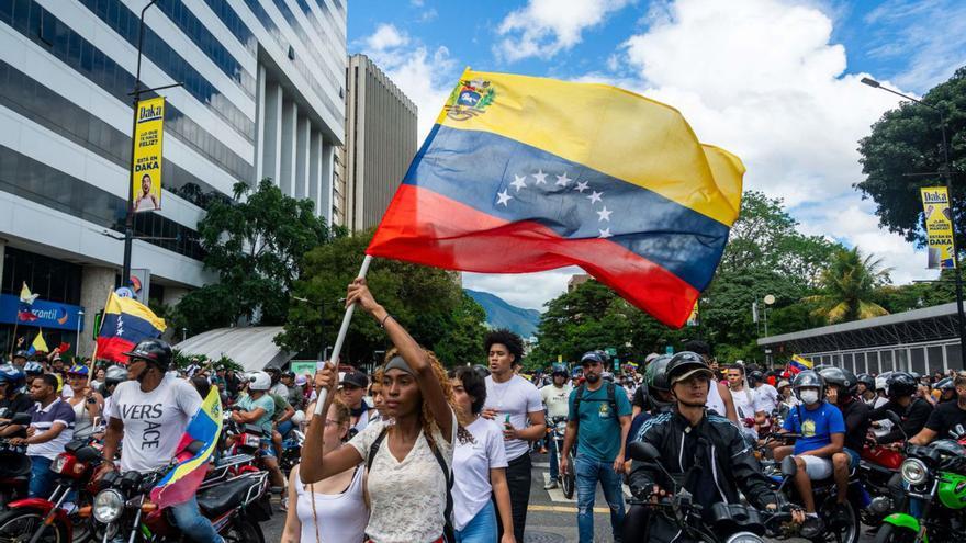 Una protesta tras la victoria de Nicolás Maduro en las elecciones presidenciales de julio.
