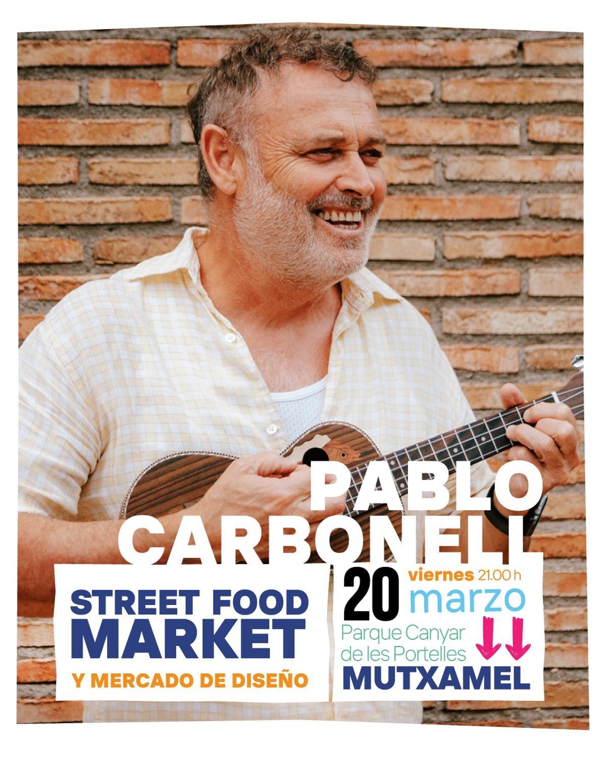 El cartel de la edición del Street Food Market, con la imagen de Pablo Carbonell