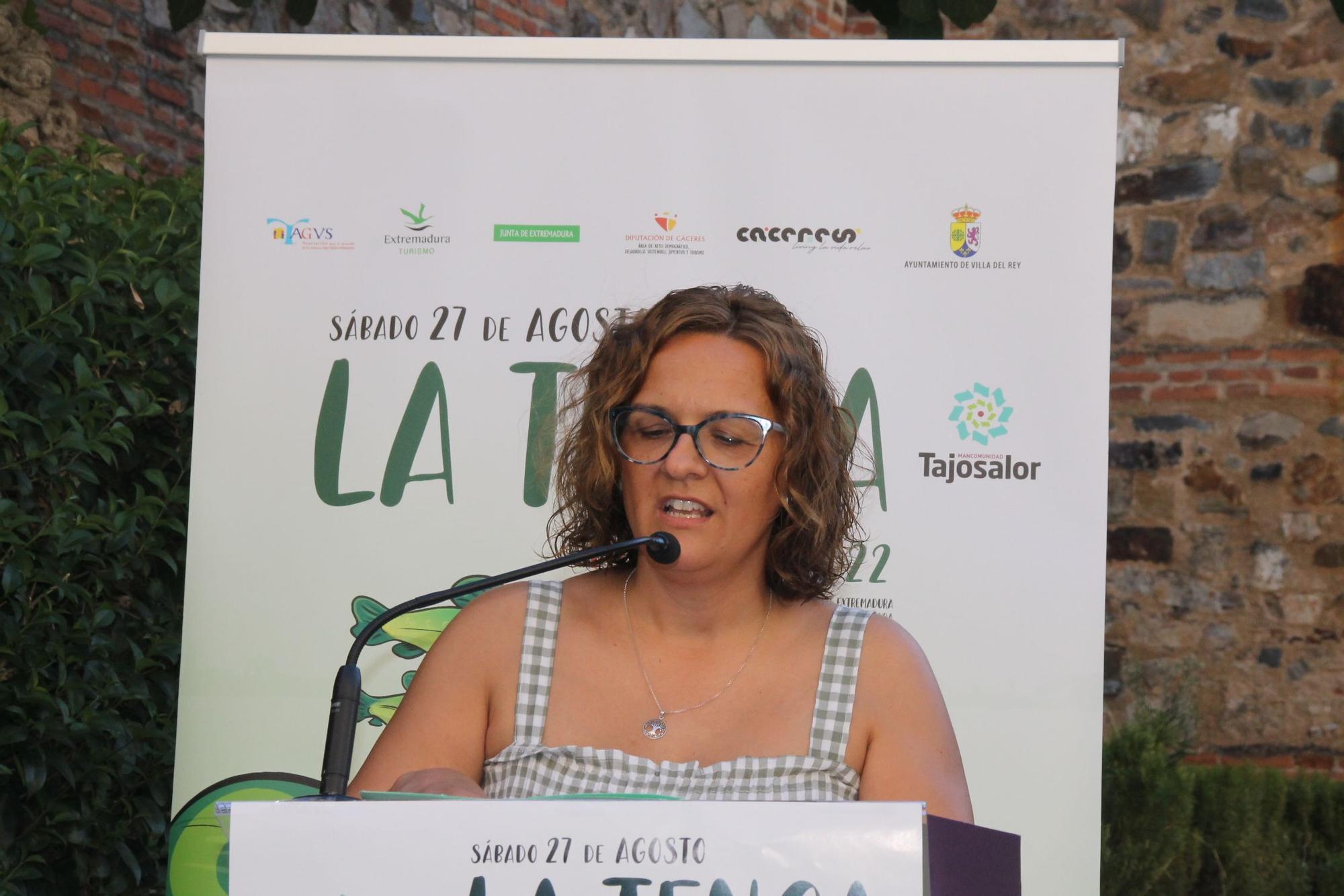 Milagrosa Hurtado, presidenta de la Mancomunidad de Tajo-Salor, durante la rueda de prensa.