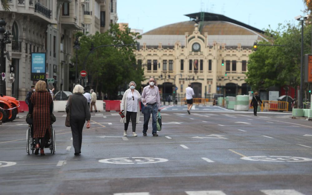 Primer fin de semana desde la peatonalización completa de la Plaza del Ayuntamiento.