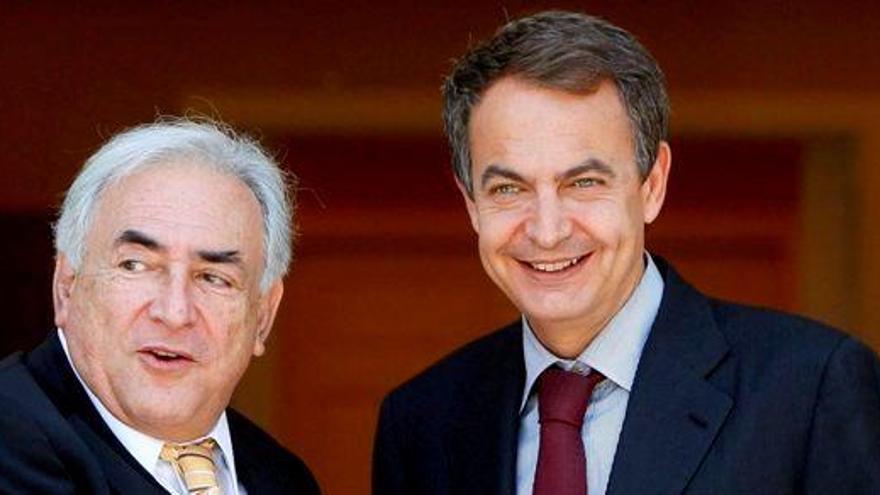 Dominique Strauss-Kahn y José Luis Rodríguez Zapatero.