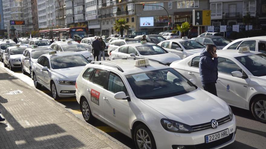 Taxistas, en una movilización este año.