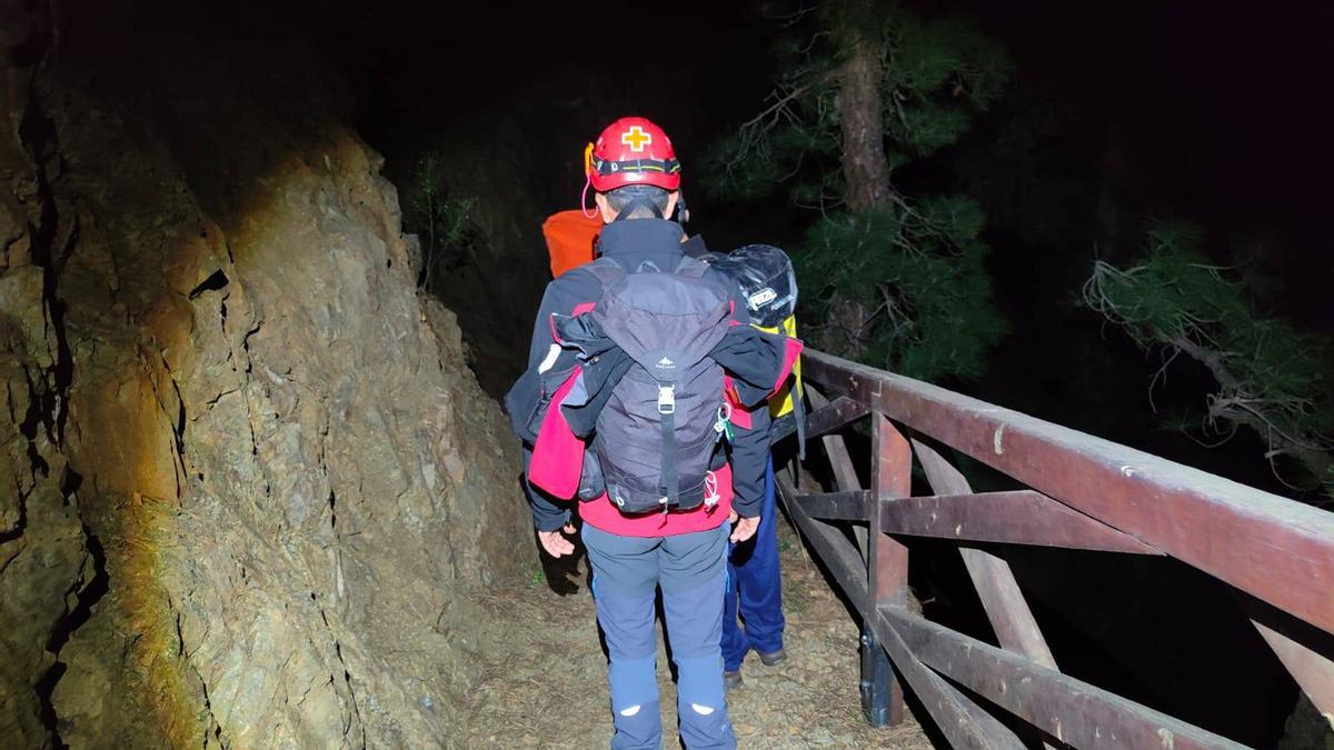 Rescate de la mujer herida en la Caldera de Taburiente