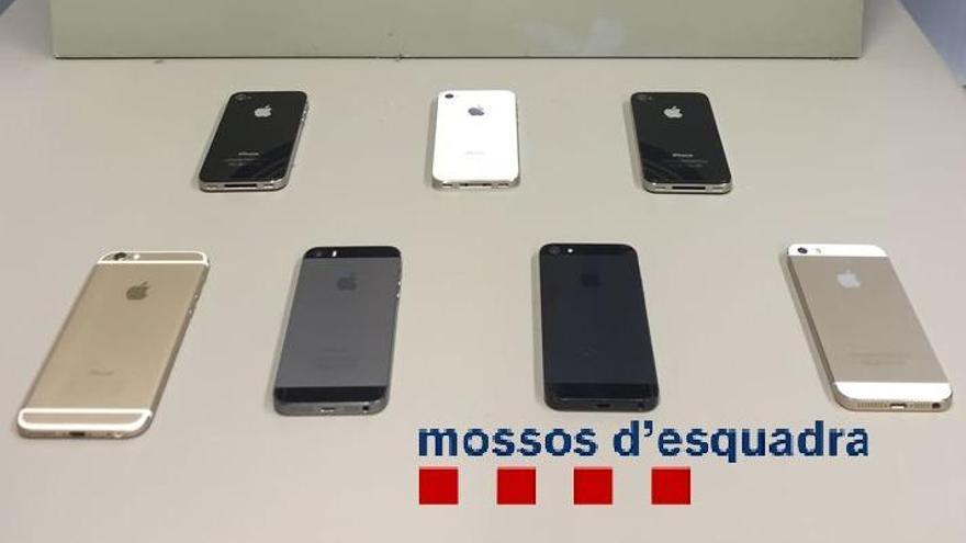 Els set mòbils intervinguts tenen un valor de més de 3.500 euros