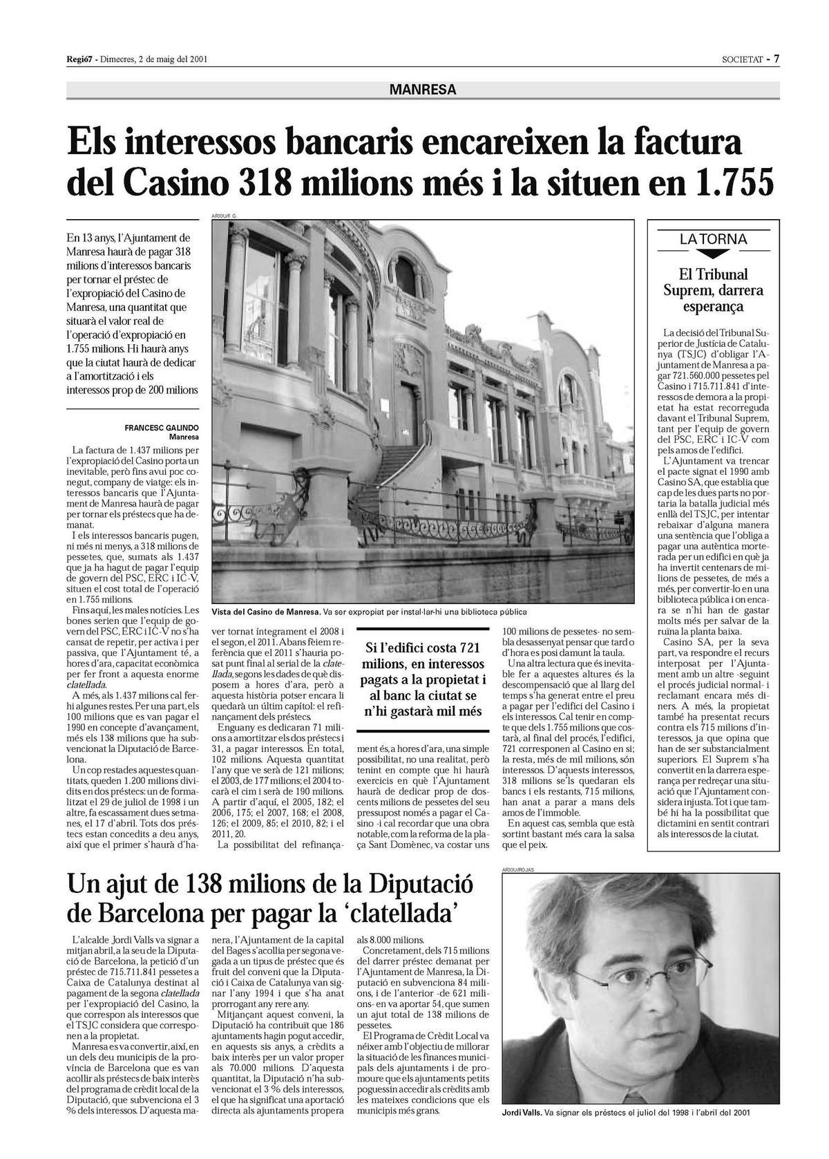 L'article del 2 de maig del 2001
