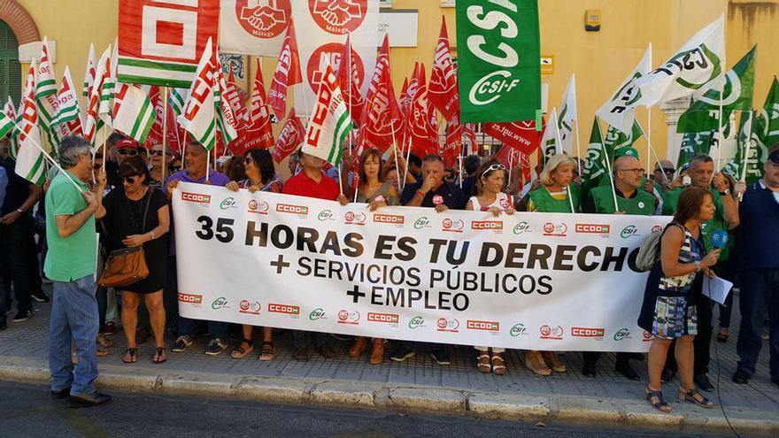 Manifestación por las 35 horas laborales en Málaga
