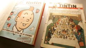 Ejemplar del cómic Tintín en América. EFE/Cabalar