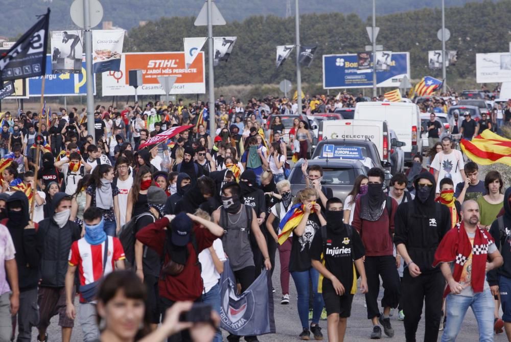 Tall de l'autopista AP-7 a Girona sud per protestar per la sentència del procés