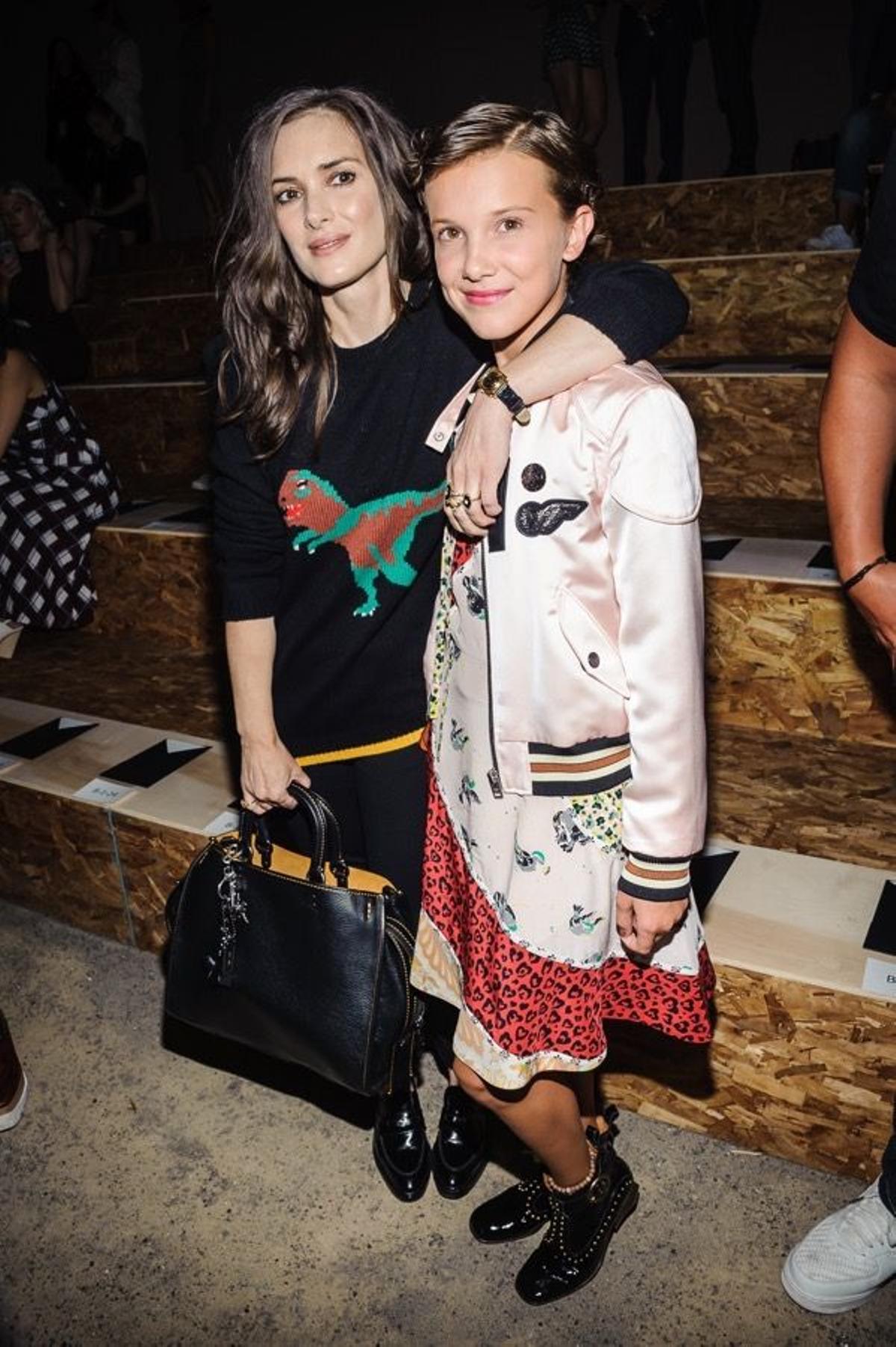 El front row de la semana de la moda de NY, Winona Ryder y Millie Bobby Brown