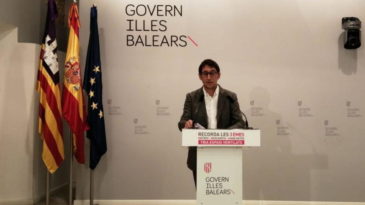 Iago Negueruela, en la rueda de prensa del Govern. | CAIB