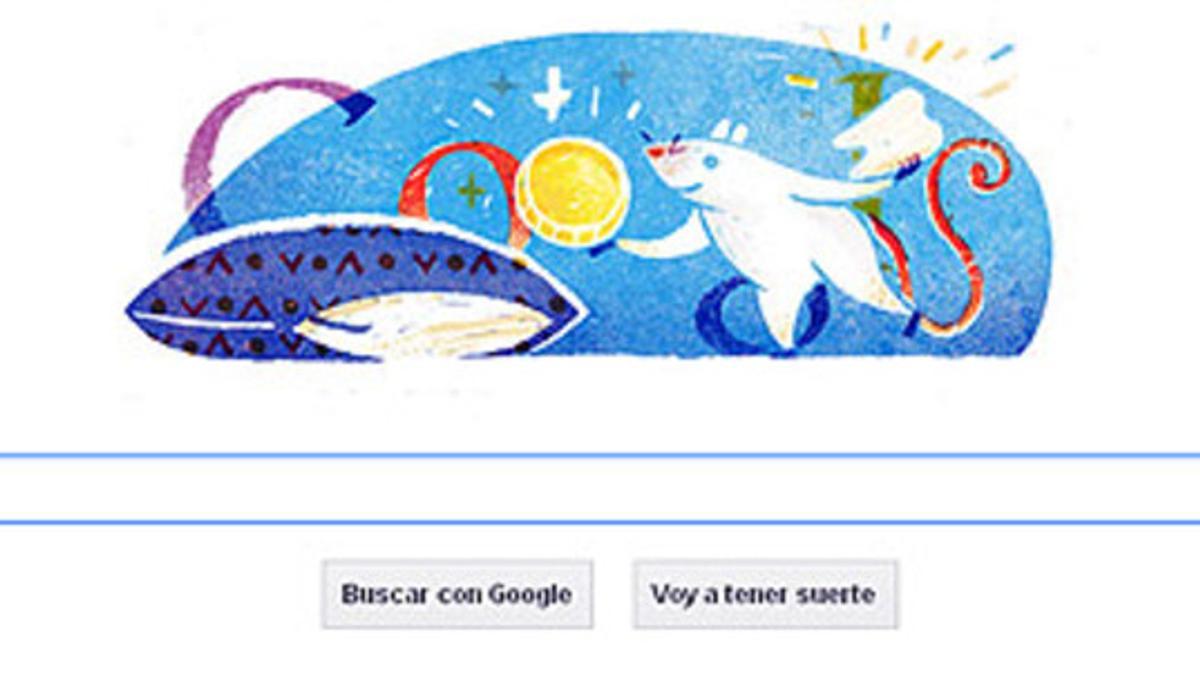 'Doodle' de Google dedicado al Ratoncito Pérez, este lunes.