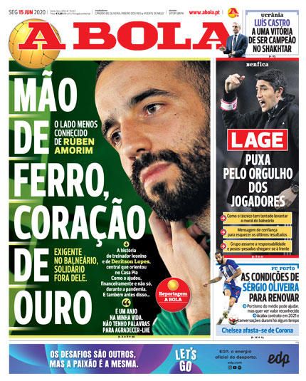 Portada A BOLA lunes 15 junio 2020