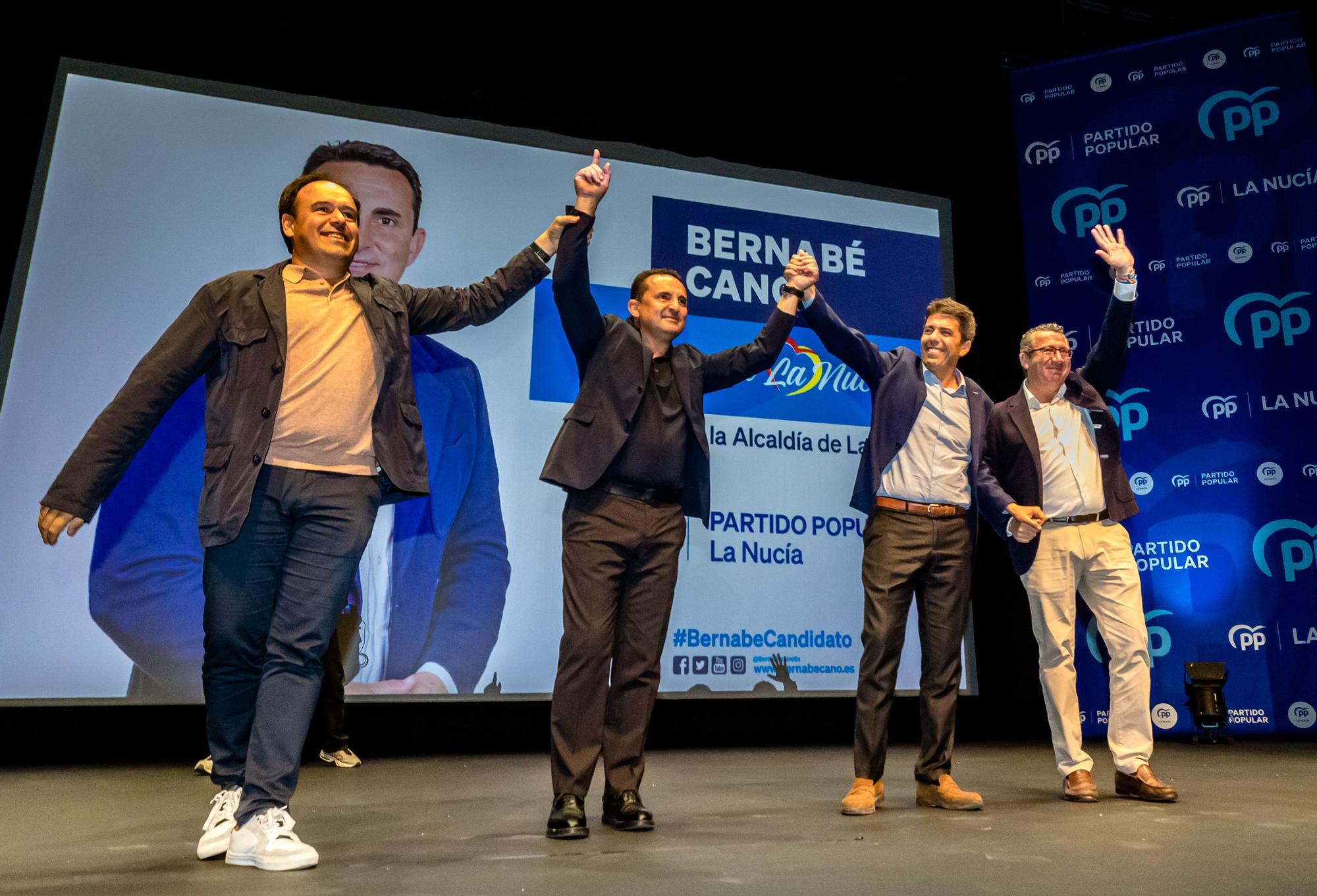 Presentación de Bernabé Cano como candidato a la alcaldía de La Nucía para las elecciones municipales de 2023