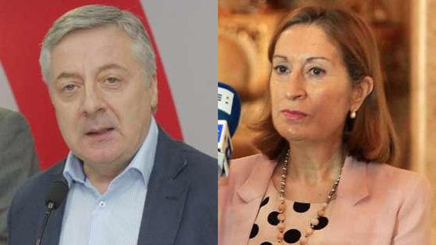 José Blanco y Ana Pastor, exministros de Fomento.