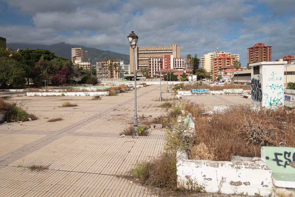 La plaza de la antigua estación del Puerto de la Cruz