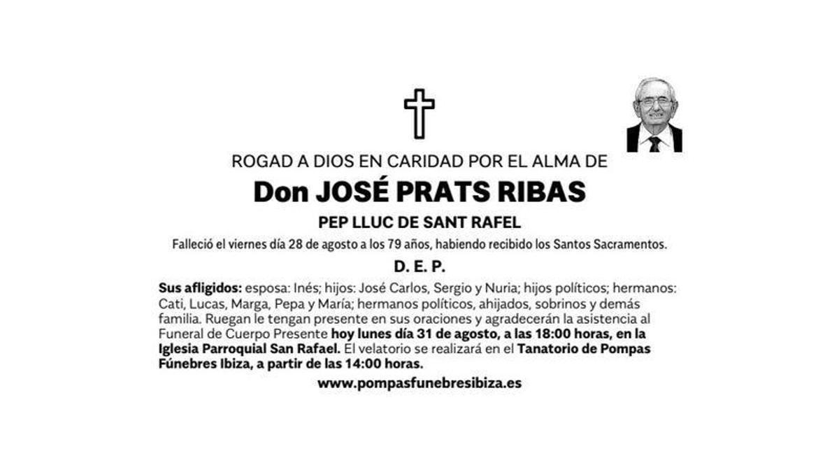 Esquela José Prats Ribas