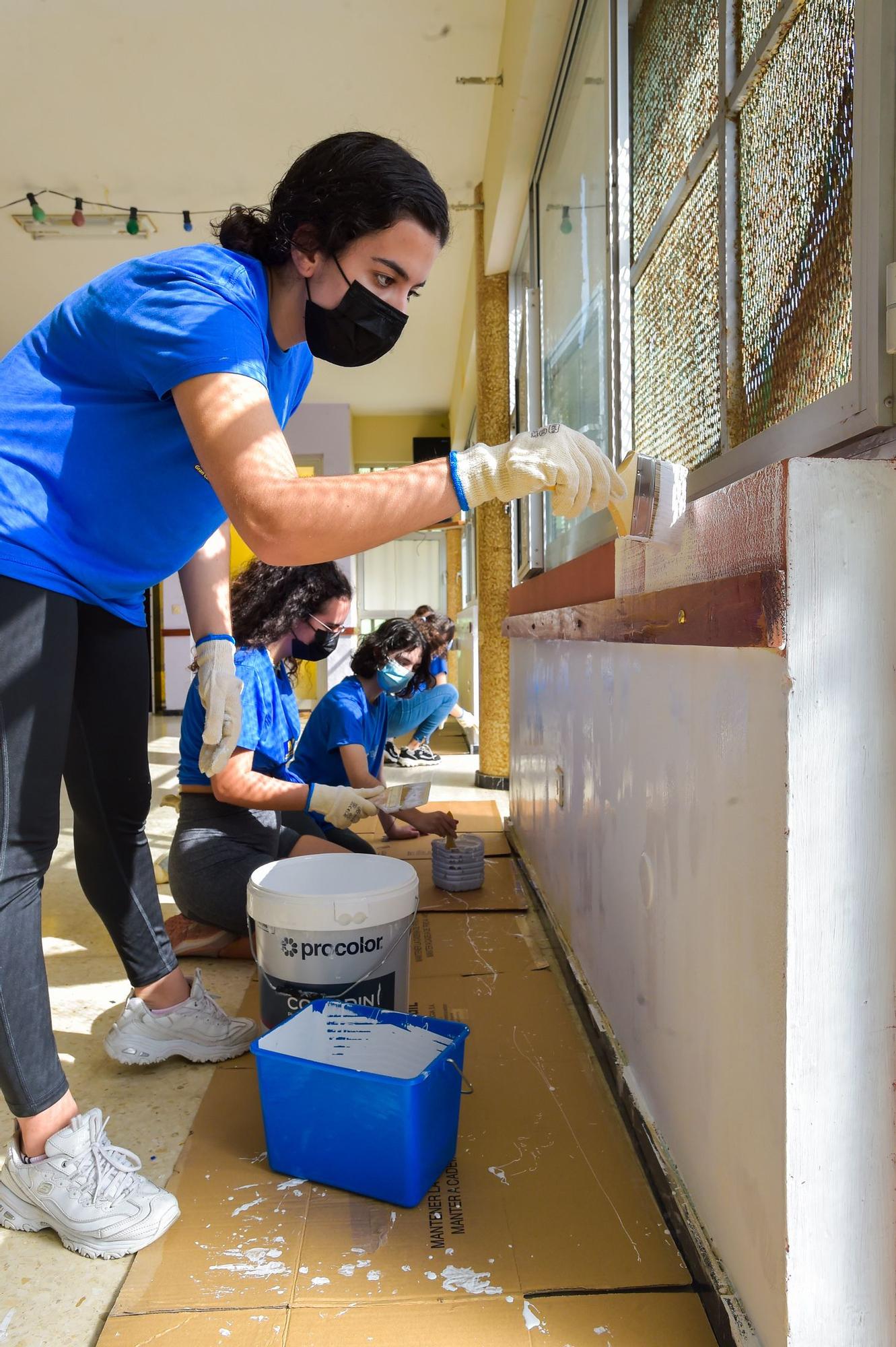 Alumnos de la ULPGC participan en las tareas de limpieza y embellecimiento en El Risco