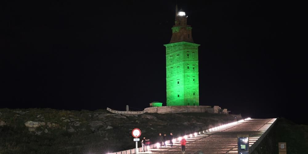 La Torre, de verde por el Día Mundial del Cáncer