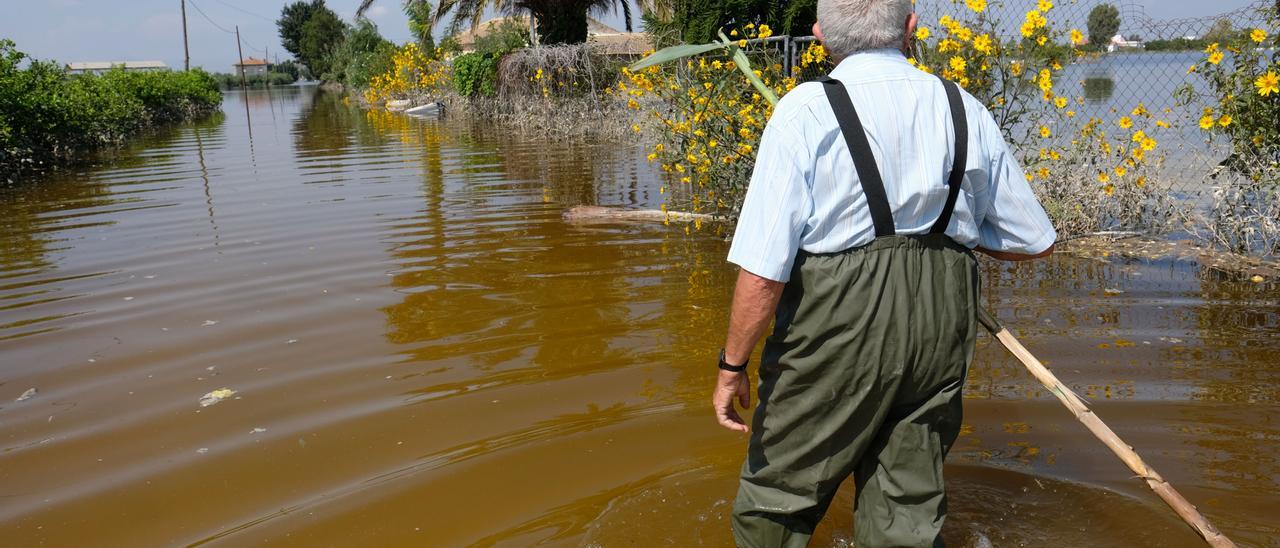 Zona anegada por las inundaciones tras la DANA de septiembre de 2019 en Los Pertusas de Dolores