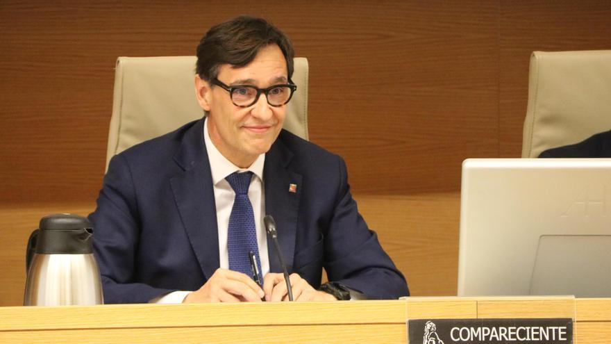 L'exministre de Sanitat i líder del PSC, Salvador Illa, aquest dilluns a la comissió d'investigació del Congrés sobre la compra de material sanitari durant la pandèmia