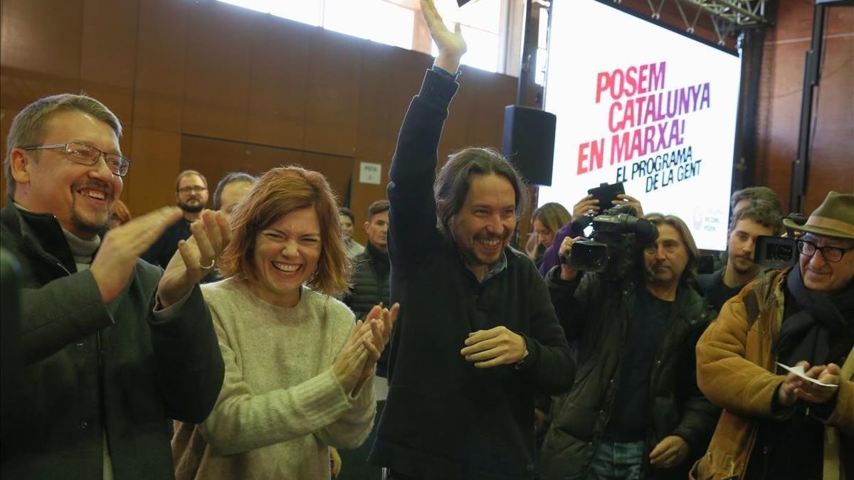 Acto de Pablo Iglesias en Sant Adrià del Besòs.