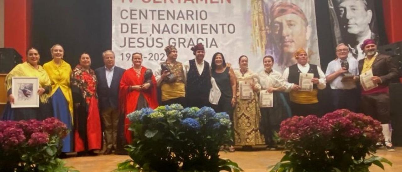 Los premiados del cuarto certamen jotero Jesús Gracia en el evento celebrado el pasado mes de junio en Zaragoza.