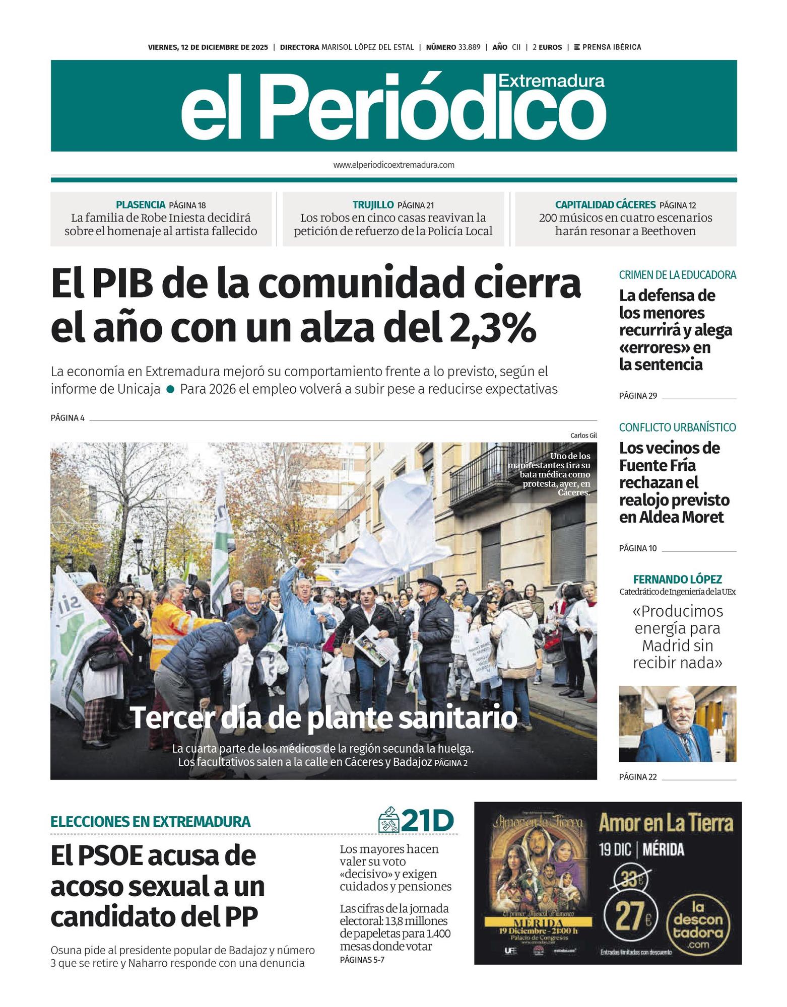 Consulta la portada correspondiente al día 12 de diciembre de 2025