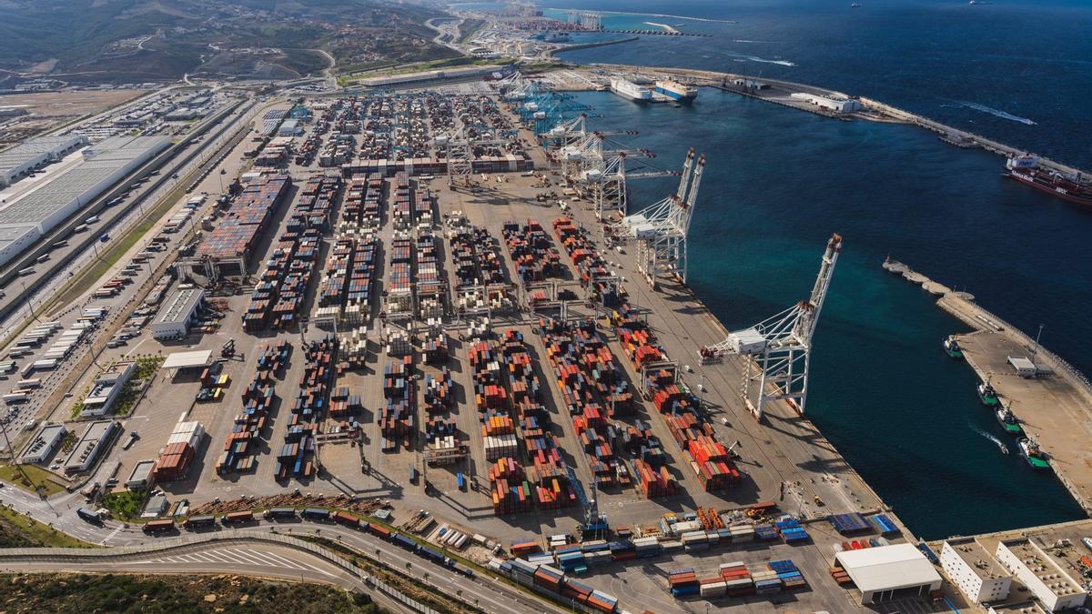 Terminal de contenedores del puerto de Tánger, en una imagen de archivo.