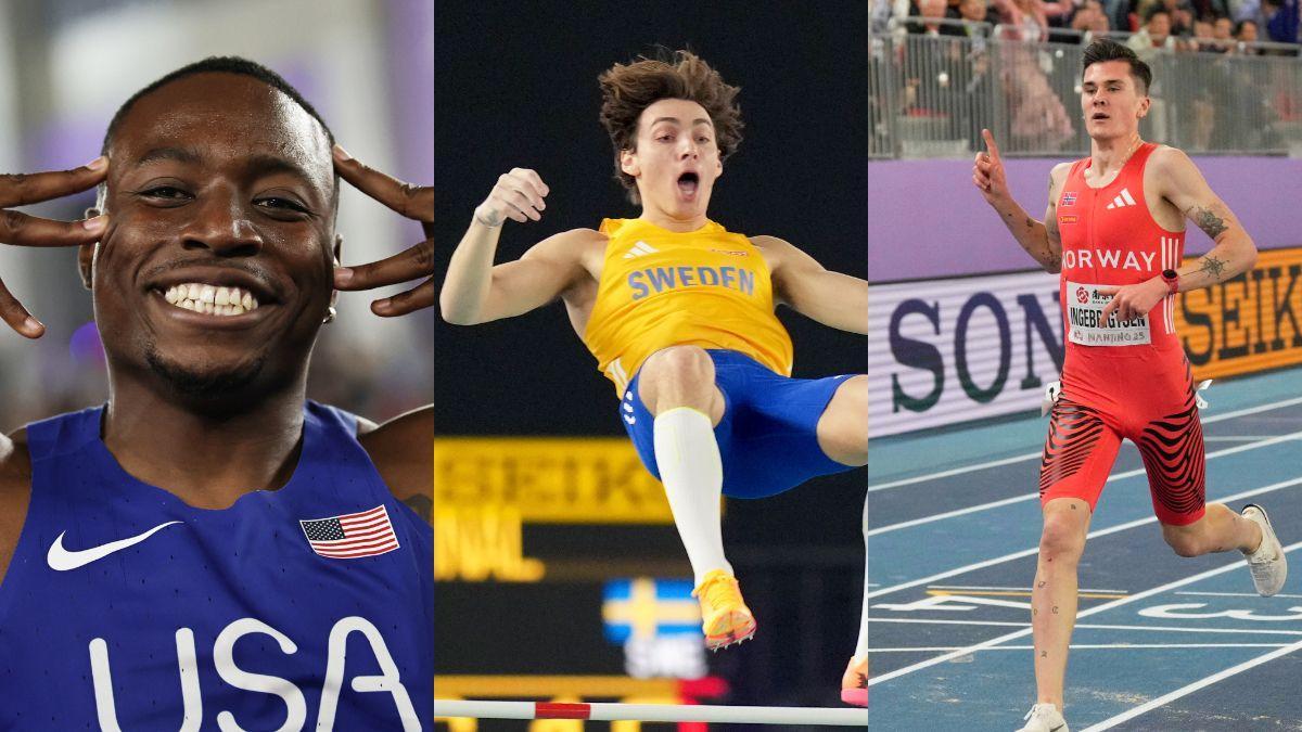 Grant Holloway, Armand Suplantis y Jakob Ingebrigtsen