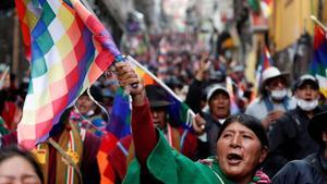 Manifestación en La Paz de partidarios de Evo Morales.