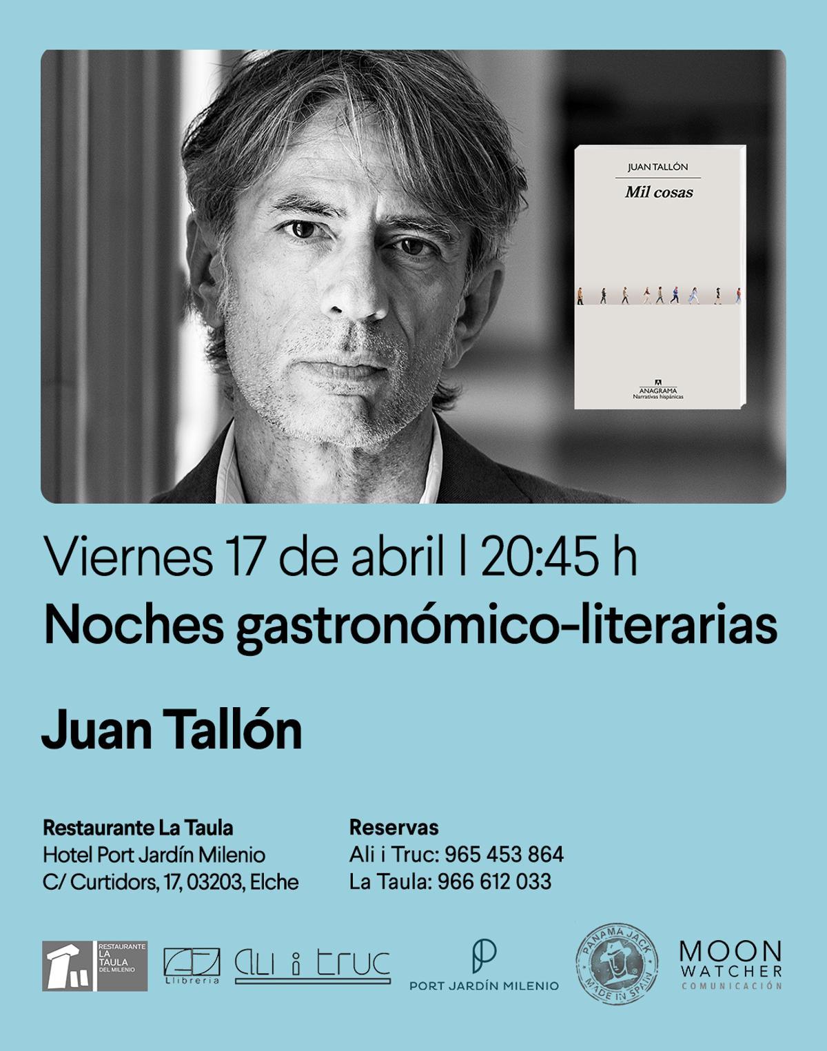 Cartel de las tertulias gastroliterarias de Ali i Truc con detalles del evento