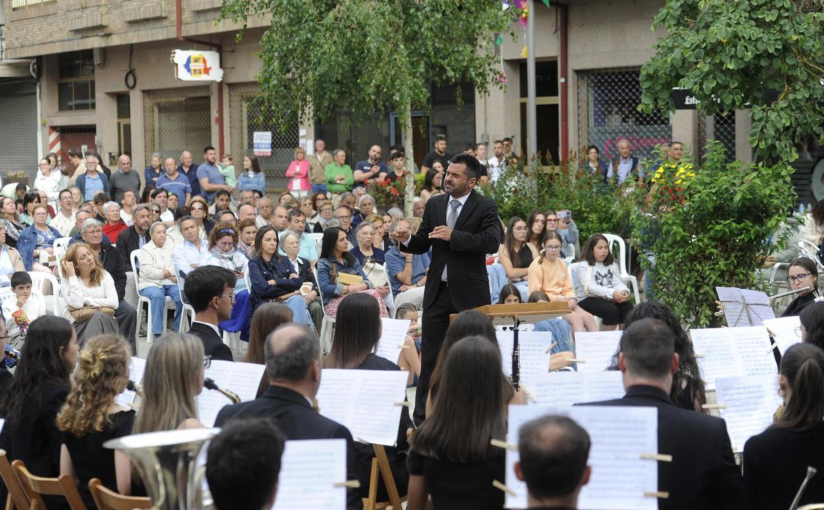 Concierto de la Banda de Música Municipal de Silleda en las fiestas de 2025.