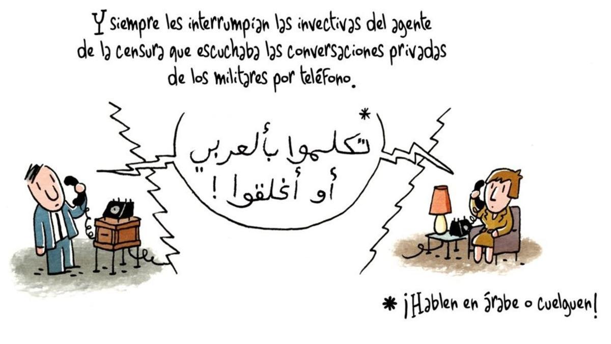 Viñeta del cómic 'Las amapolas de Irak', de Brigitte Findakly y  Lewis Trondheim.