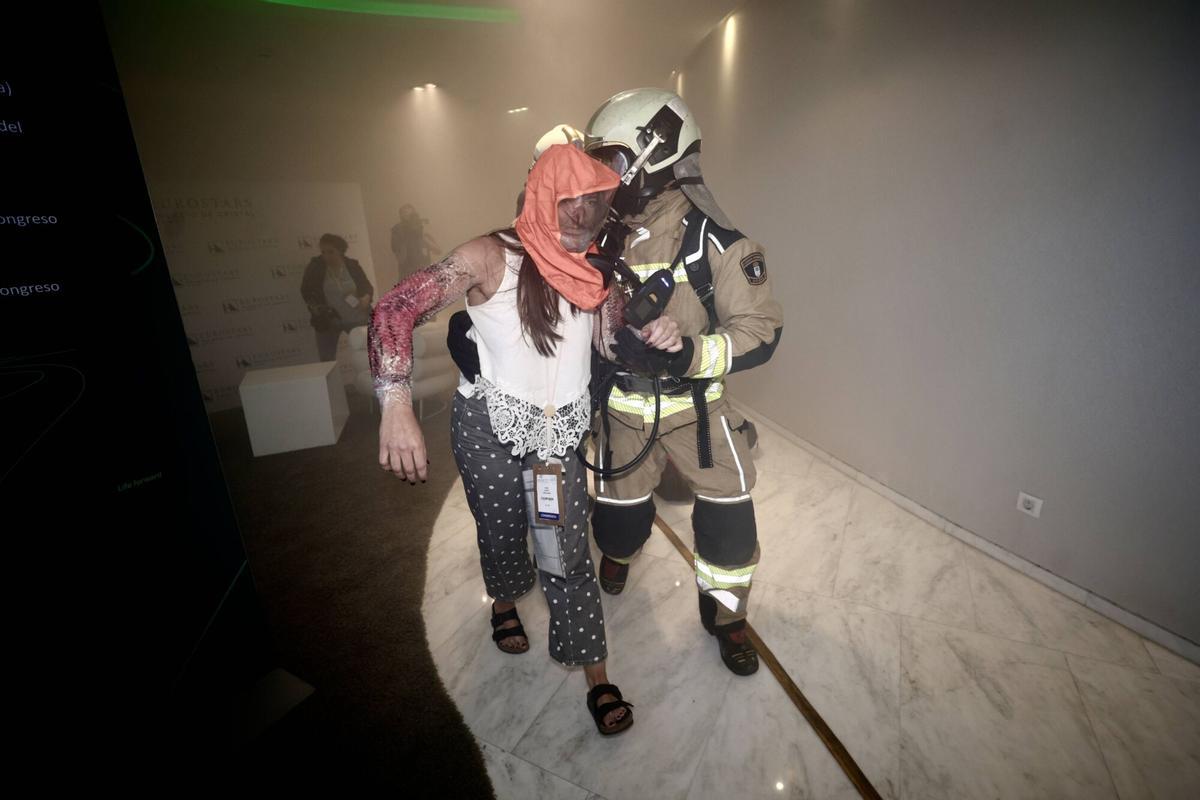 Distintas imágenes del simulacro organizado por la Sociedad Española de Médicos de Familia en Oviedo.