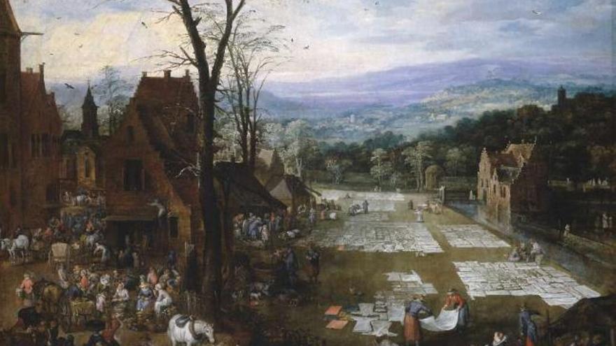 La obra &#039;Mercado y lavadero en Flandes&#039;, de Jan Brueghel el Viejo y Joos de Momper II. / la opinión