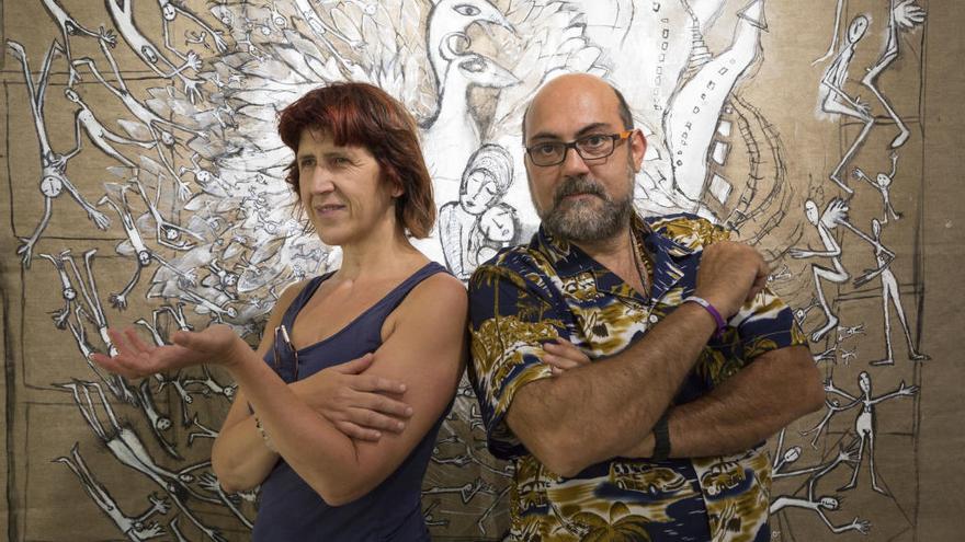 Els artistes Jad i Anna Novella, impulsors de la galeria